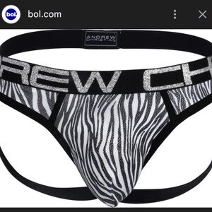 BNWT Andrew Christian Sparkly Zebra Jock Strap Underwear Size XS